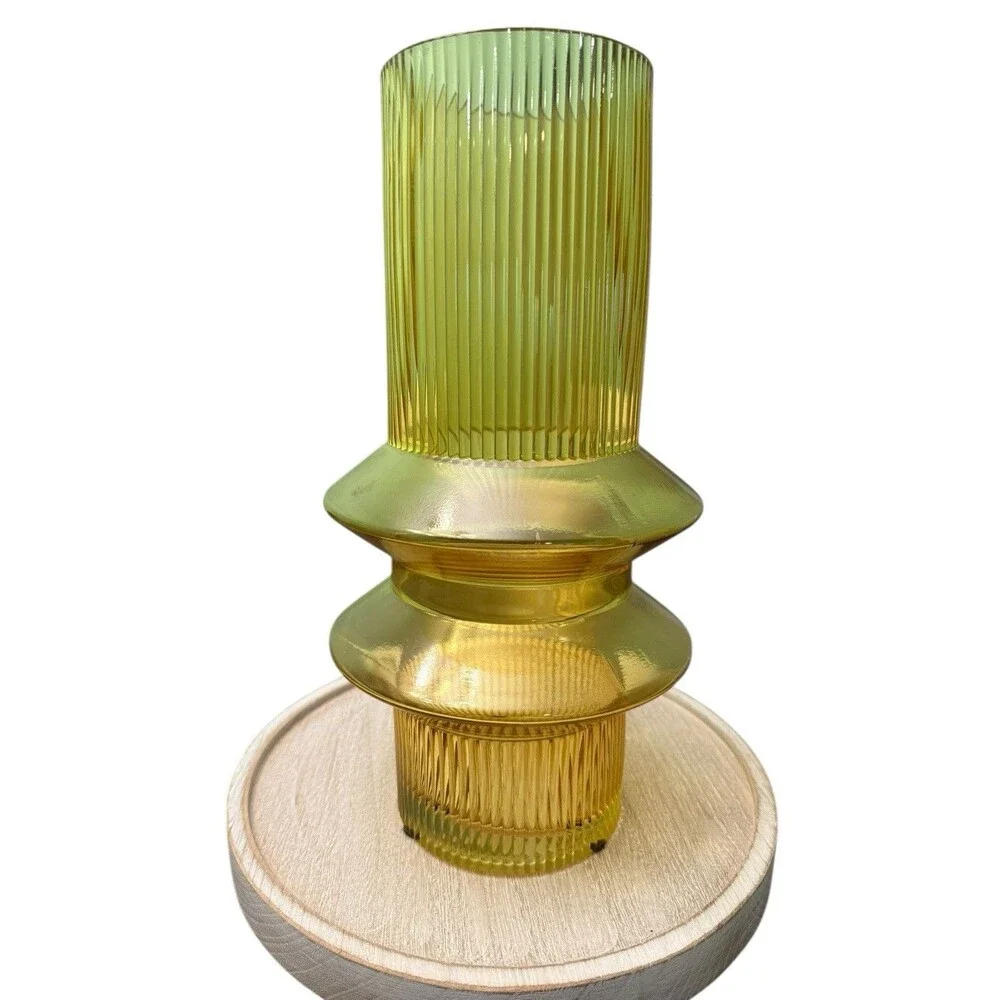 ELK Home Cenon Large Glass Vase In‎ Translucent Yellow 11” Tall